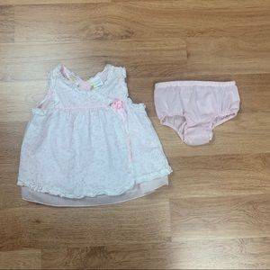 Little Bitty Baby Girl Vintage Eyelet Lace Dress Size 6 to 9 Months